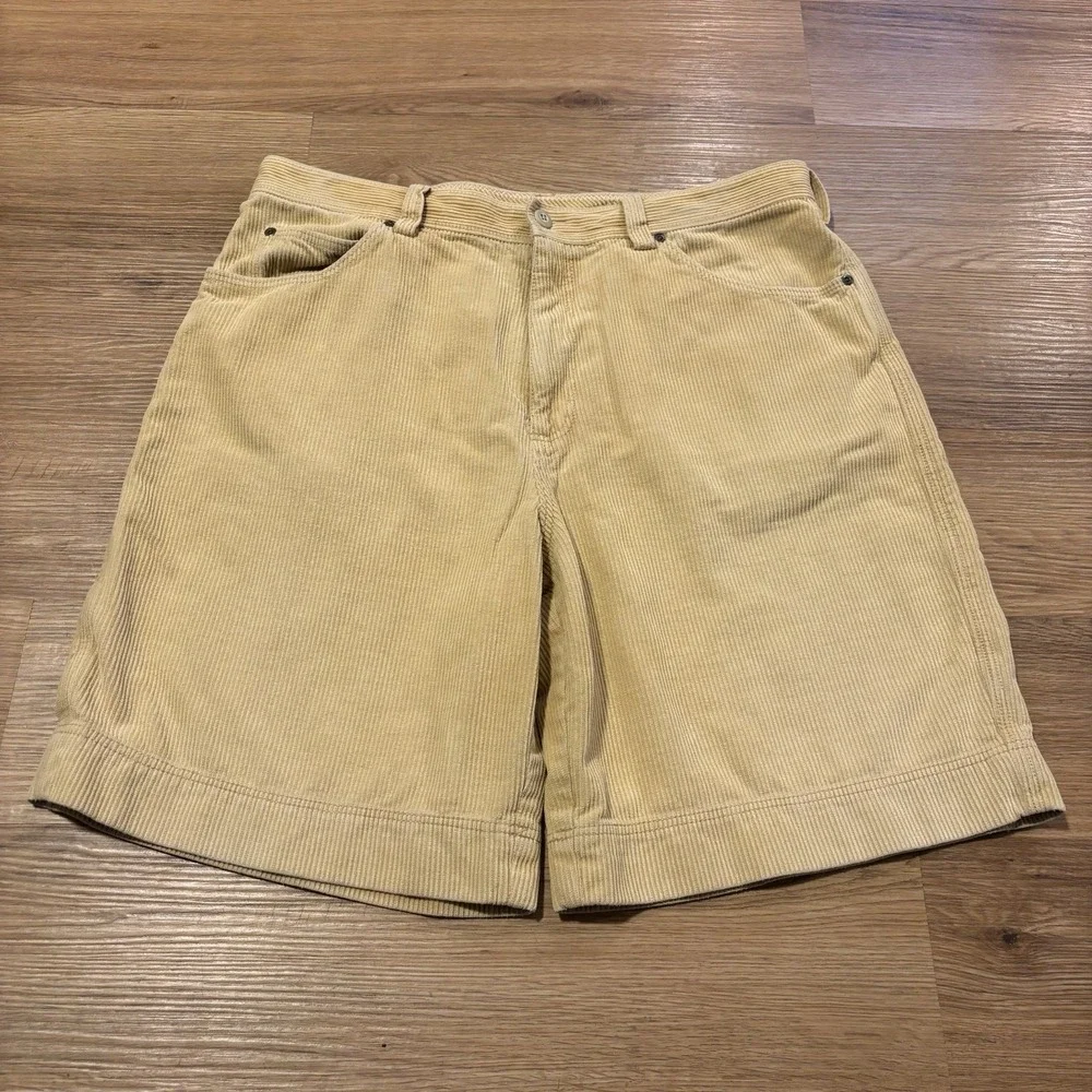 VTG Tommy Bahama Relax Corduroy Shorts Men's 36 Fits 35x9 Tan Silk Cotton Blend